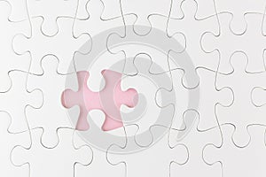 Missing one piece of jigsaw puzzle,Job recruitment concept.