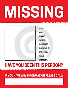 Missing Person Poster Template