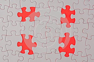 Missing piece of white jigsaw puzzle