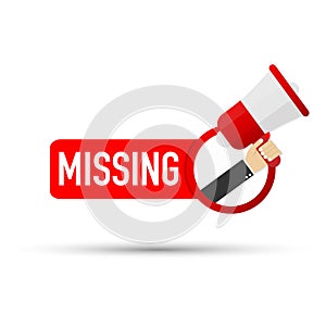 Missing red label on white background