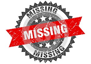 missing round grunge stamp. missing