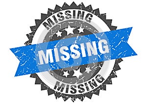 missing round grunge stamp. missing