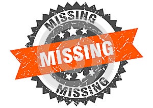 missing round grunge stamp. missing