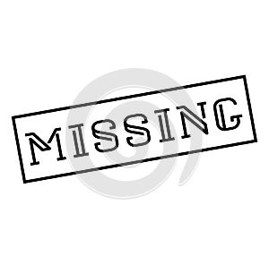 MISSING stamp on white background