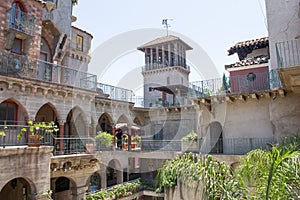 Mission arches and balcony