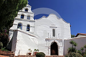 Mission Basilica San Diego de Alcala, the first Franciscan mission in The Californias, founded in 1769, San Diego, CA, USA