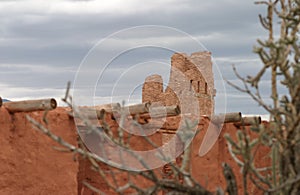 A Mission among the cactus, Abo Pueblo, New Mexico photo