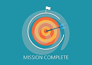 Mission complete concept flat icon