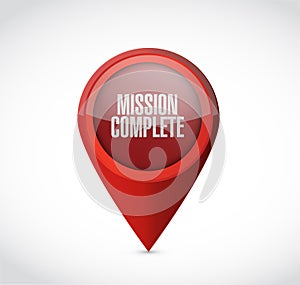 mission complete pointer sign concept