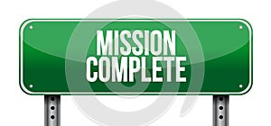 mission complete road sign concept