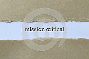 Mission critical on paper