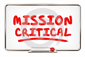 Mission Critical Urgent Emergency Action Board Words 3d Illustration