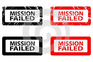 Mission failed rubber stamp