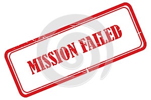 mission failed stamp on white