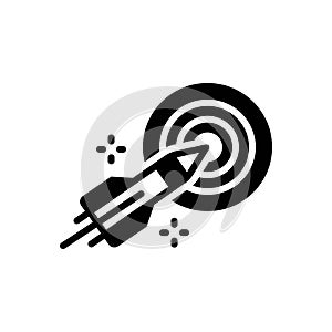 Black solid icon for Mission, target and project