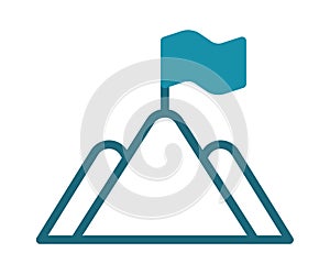 Mission milestone flag single isolated icon with solid line style