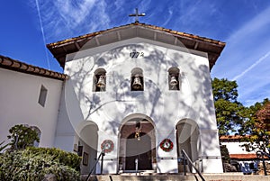 Mission San Luis Obispo de Tolosa Facade Bells Cross California