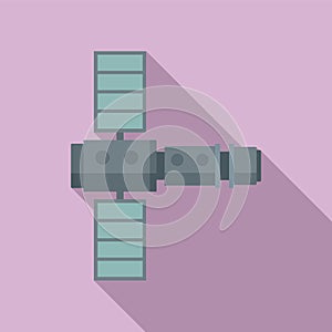 Mission space station icon flat vector. Mars spaceship