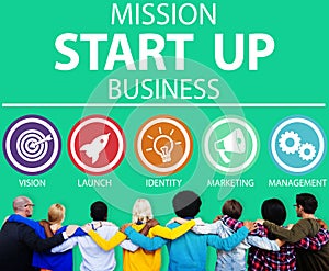 Mission Start Up Business Launch Team Success Concept photo