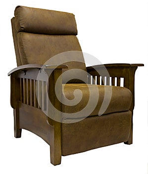 Mission Style Leather Reclining Chair