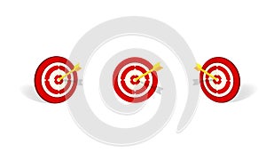 Mission, target icon or business goal logo on isolated white background. EPS 10 vector