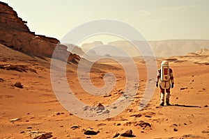 Mission to mars. An astronaut on a exploration mission of the red planet