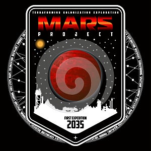 Mission to mars vector logo.