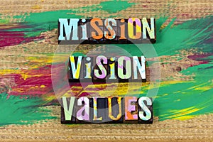 Mission vision values purpose believe business integrity trust planning photo