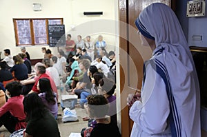 Missionaries of Charity at Mass in Mother House, Kolkata