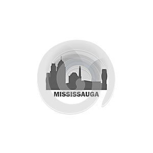 Mississauga city skyline shape logo icon illustration