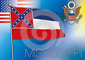 Mississippi flag, us state