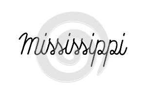 Mississippi hand lettering on white background