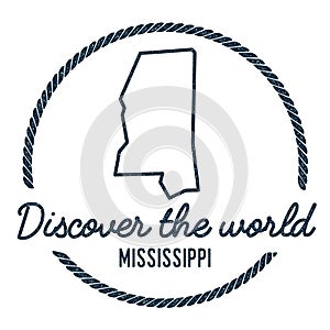 Mississippi Map Outline. Vintage Discover the.