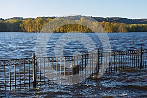 Mississippi River Autumn Horizon and Floodwater