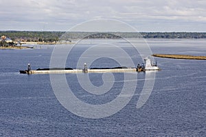 Mississippi River Barge And Tug Boat