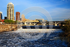 The Mississippi River at Minneapolis. Minnesota