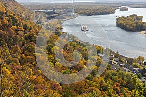 Mississippi River Scenic Autumn Landscape