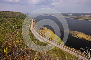 Mississippi River Scenic Autumn Landscape