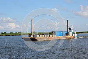 Mississippi River Tugboat and Barge