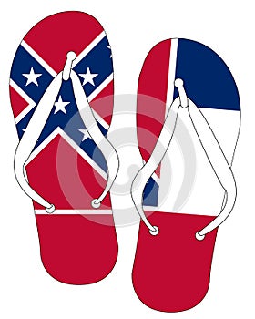 Mississippi State Flag Flip Flop Shoes