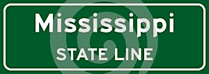 Mississippi state line road sign