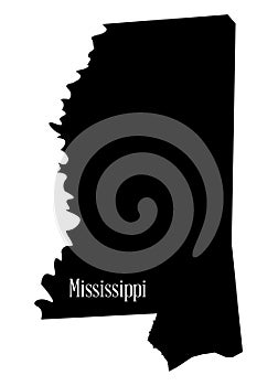 Mississippi State Silhouette Map