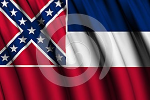 Mississippi waving flag illustration.