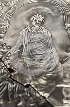 Missorium of Theodosius I. Emperor detail