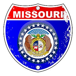 Missouri Flag Icons As Interstate Sign