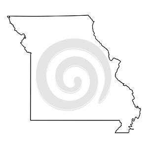 Missouri MO State Border USA Map Outline