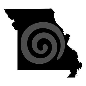 Missouri MO State Border USA Map Solid