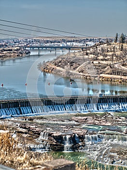 Missouri River Through Great Falls