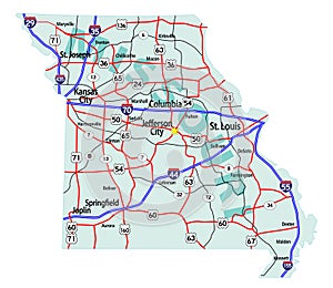 Missouri State Interstate Map photo