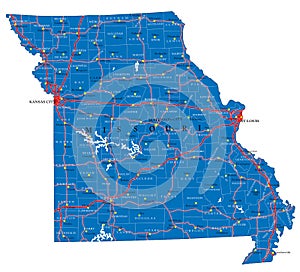 Missouri state political map photo